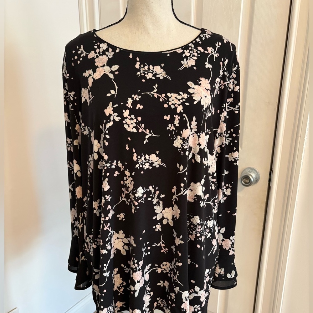 Karl Lagerfield Floral Black and White Blouse